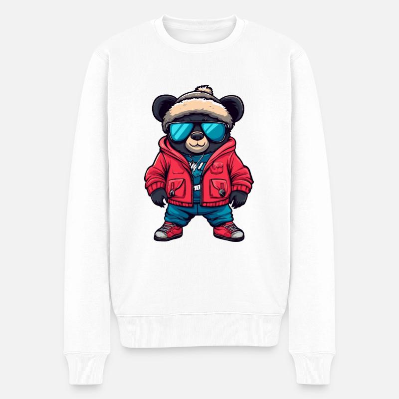 Bande dessinée Bear Cool - Pull Premium bio Homme - blanc