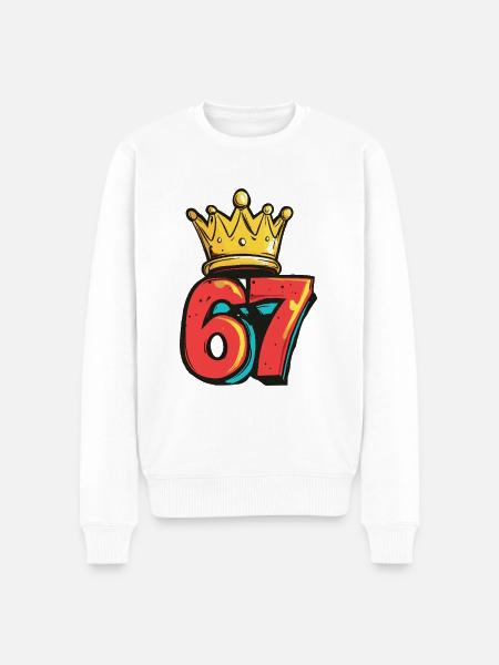 67 Number Krone - Men's Premium Organic Jumper - white