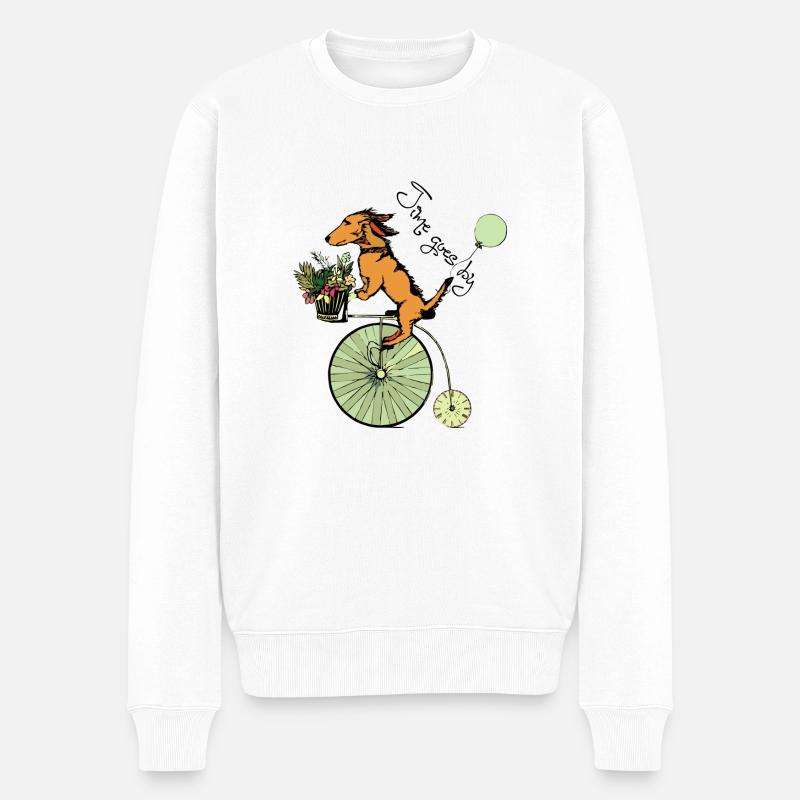 Time goes by - Männer Premium Bio Pullover - Weiß