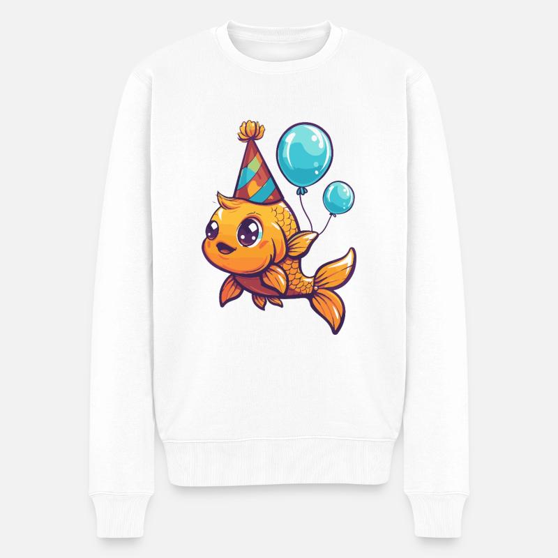 Poisson rouge anniversaire bébé - Pull Premium bio Homme - blanc