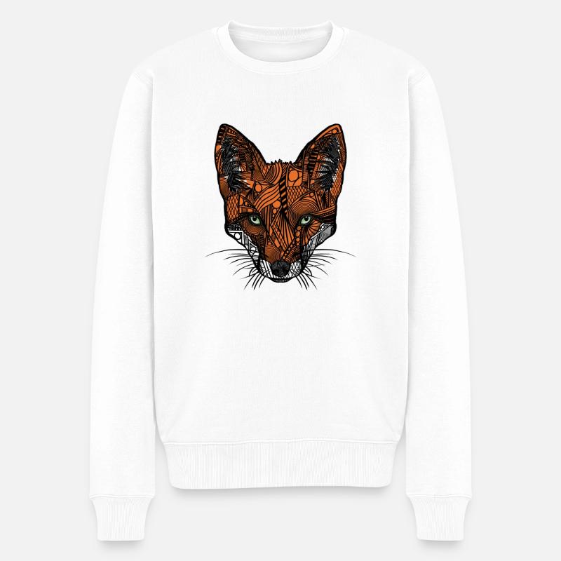 renard - Pull Premium bio Homme - blanc