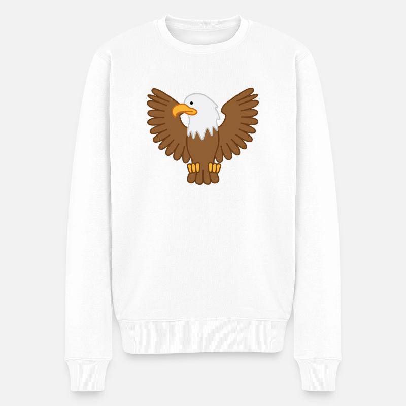Emoji Adler - Männer Premium Bio Pullover - Weiß
