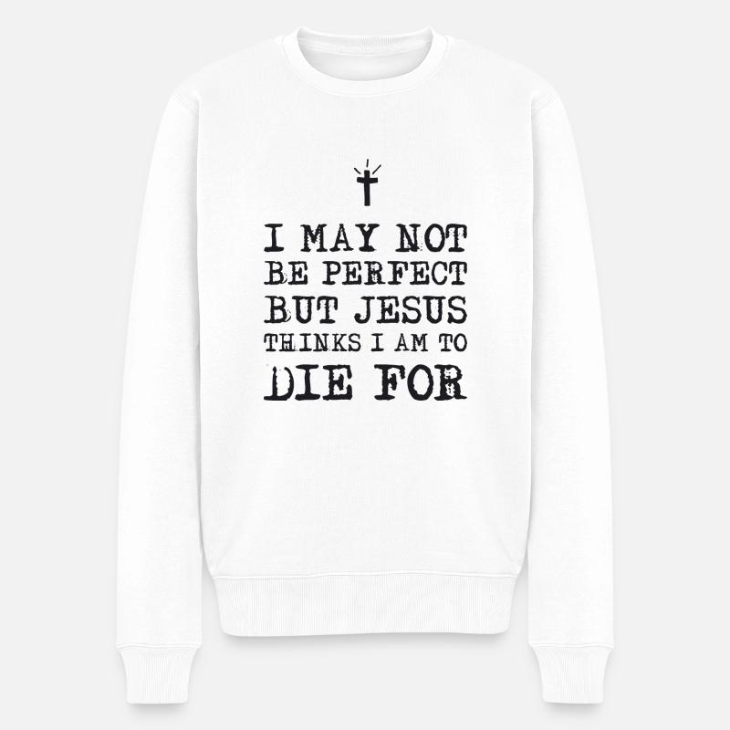 I May not be perfect - Pull Premium bio Homme - blanc