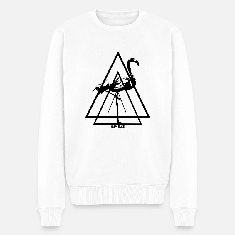Flamingo. - Männer Premium Bio Pullover - Weiß