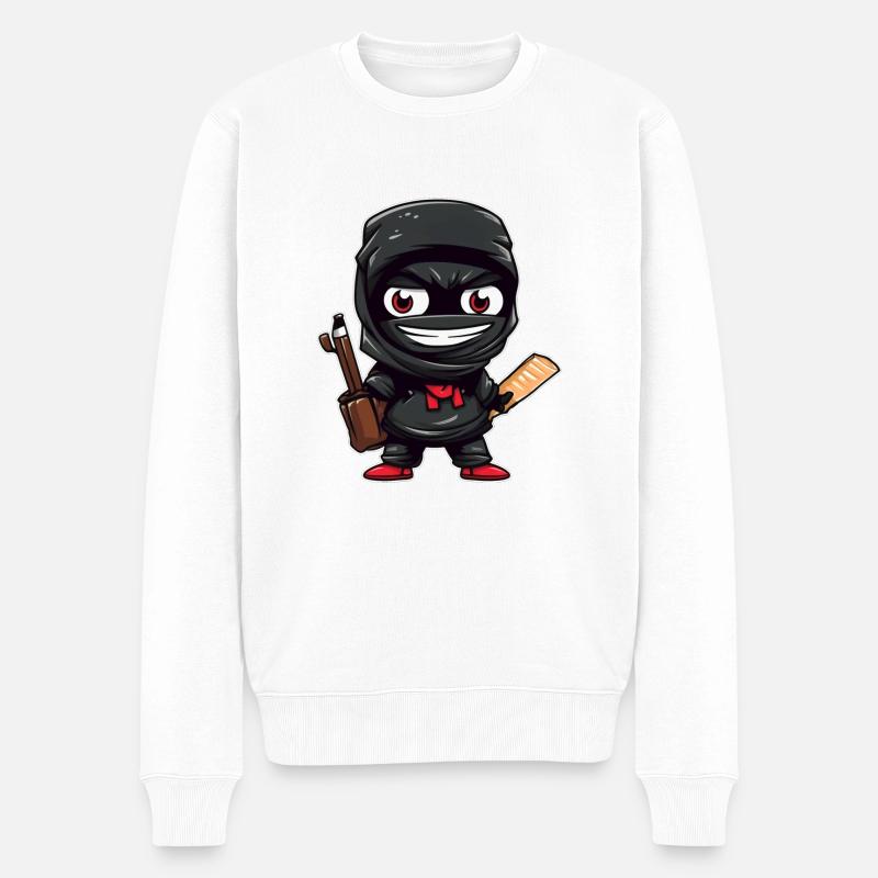 school ninja - Männer Premium Bio Pullover - Weiß