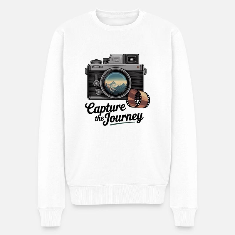Capture the Journey - Männer Premium Bio Pullover - Weiß