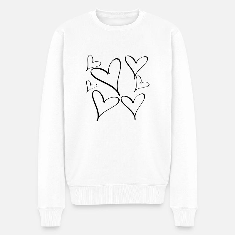 coeur - Pull Premium bio Homme - blanc