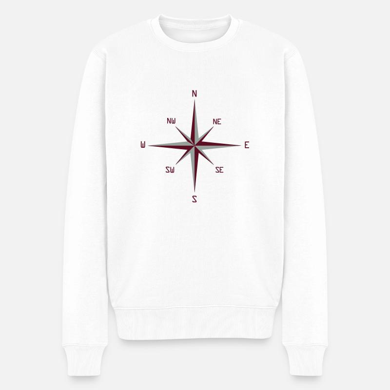 compass rose - Männer Premium Bio Pullover - Weiß