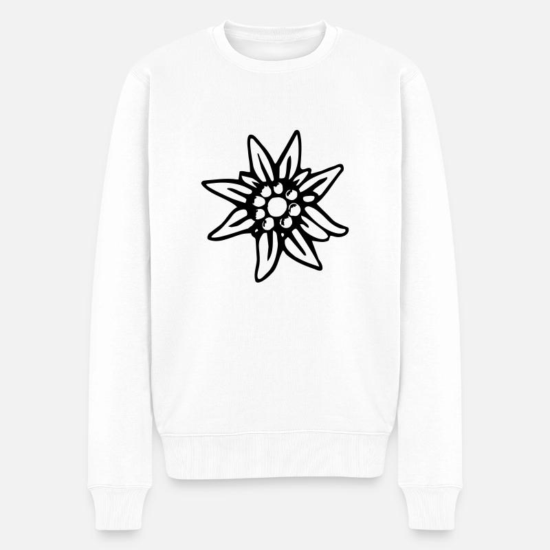 Edelweiss - Männer Premium Bio Pullover - Weiß