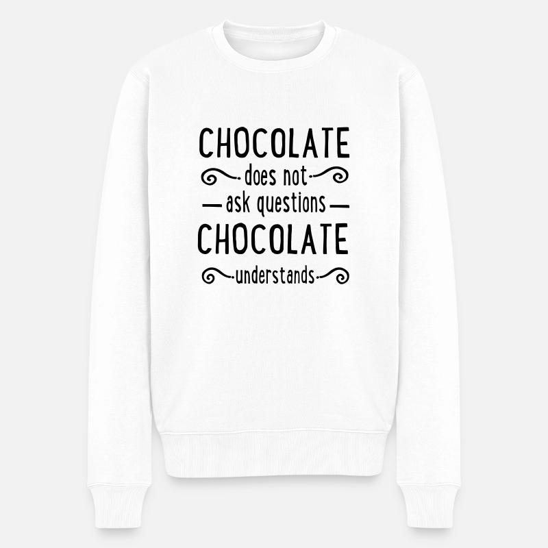 chocolate - Männer Premium Bio Pullover - Weiß