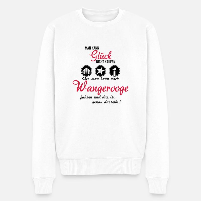 Glück Wangerooge - Männer Premium Bio Pullover - Weiß