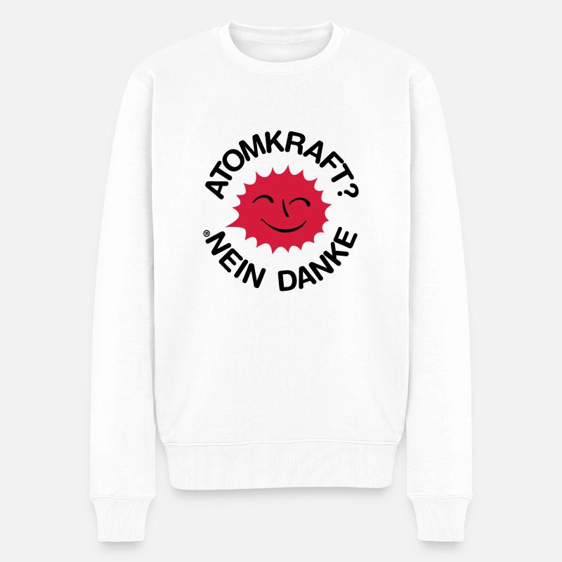 Atomkraft? Nein Danke! Logo lachende Sonne - Männer Premium Bio Pullover - Weiß