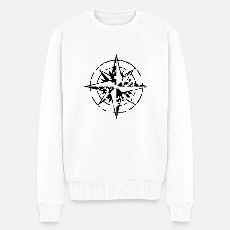 windrose_02_a_1c - Pull Premium bio Homme - blanc