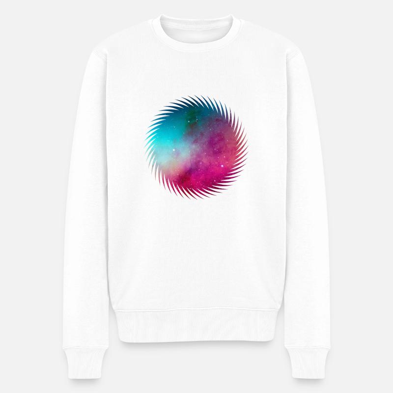 Abstrakte Galaxie - Männer Premium Bio Pullover - Weiß