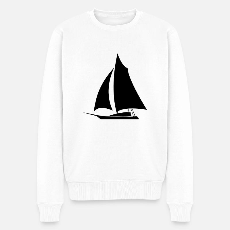 Sailboat de - Männer Premium Bio Pullover - Weiß