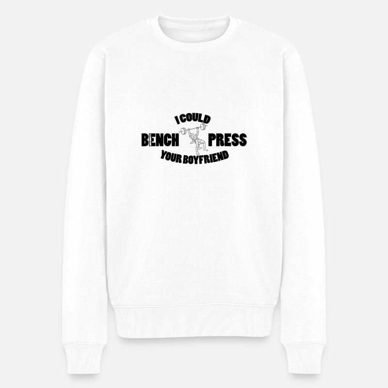 Bench Press - Männer Premium Bio Pullover - Weiß