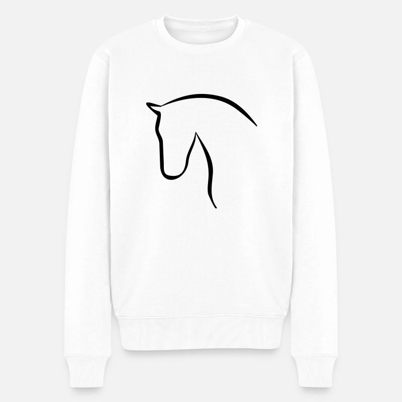 Pferd - Männer Premium Bio Pullover - Weiß