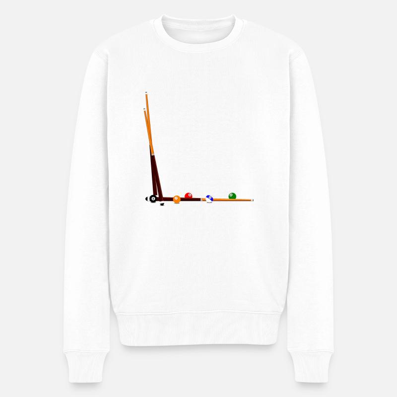 Billard Queues Kugeln - Männer Premium Bio Pullover - Weiß