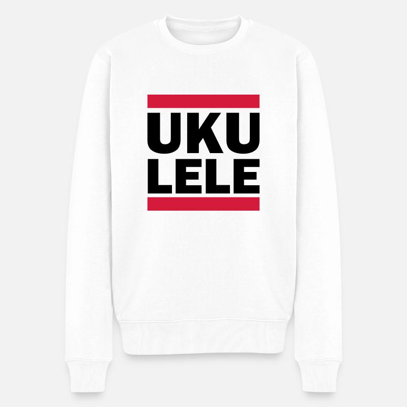 UKULELE - Männer Premium Bio Pullover - Weiß
