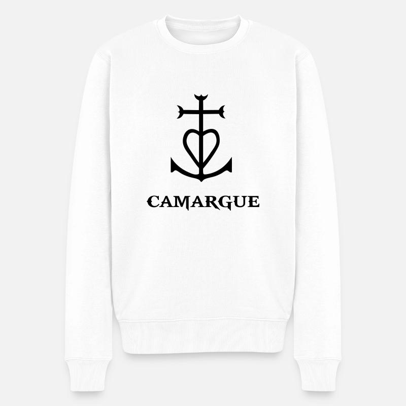 camargue - Männer Premium Bio Pullover - Weiß