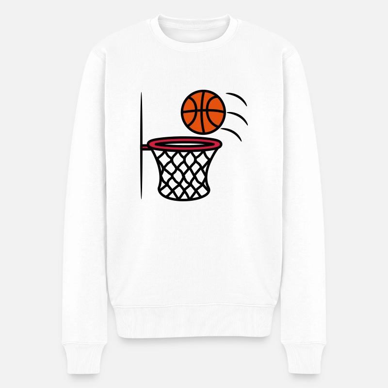 Basketball korb - Männer Premium Bio Pullover - Weiß