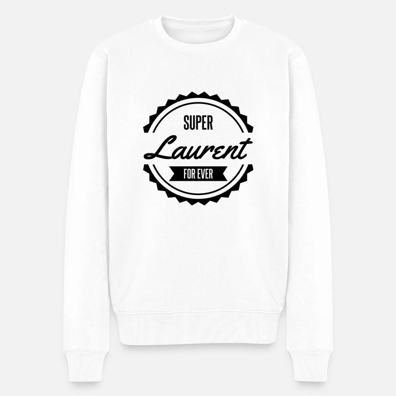 super laurent noël anniversaire prénom - Pull Premium bio Homme - blanc