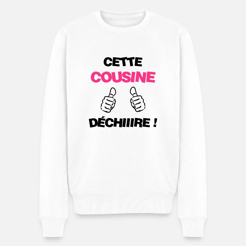 Oncle / Tante / Cousin / Cousine - Pull Premium bio Homme - blanc