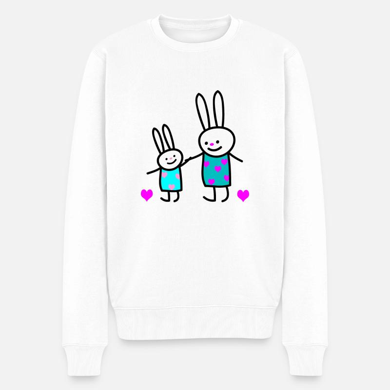 Enfants lapin (b) - Pull Premium bio Homme - blanc