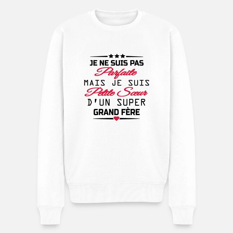 pas parfaite mais petite soeur - Pull Premium bio Homme - blanc