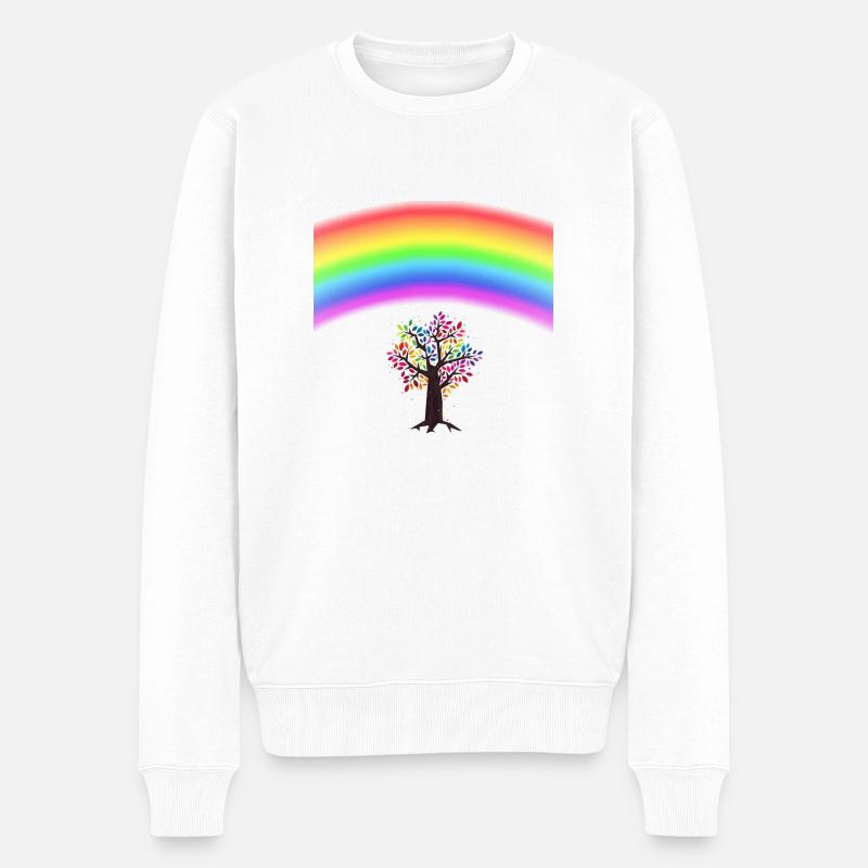 Rainbow Tree - Pull Premium bio Homme - blanc