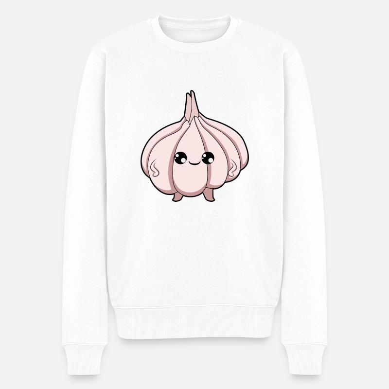 Knoblauch - Männer Premium Bio Pullover - Weiß