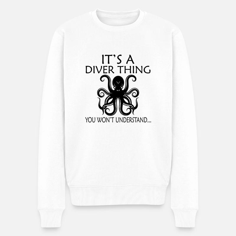 Diving Dive tauchen - Männer Premium Bio Pullover - Weiß