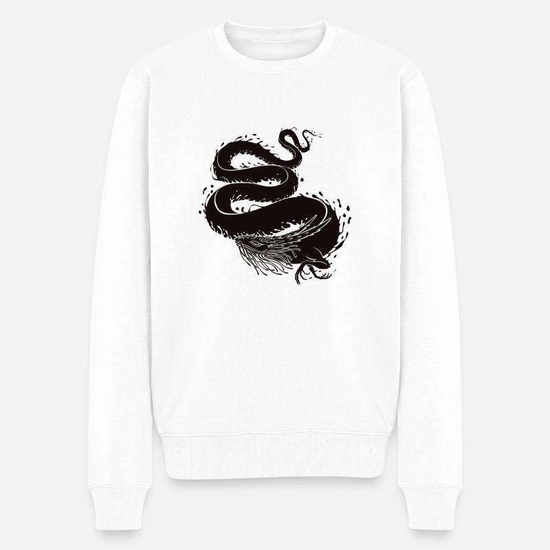 Spirit Dragon - Männer Premium Bio Pullover - Weiß