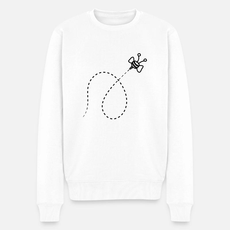 Ligne Dashed Bee - Pull Premium bio Homme - blanc