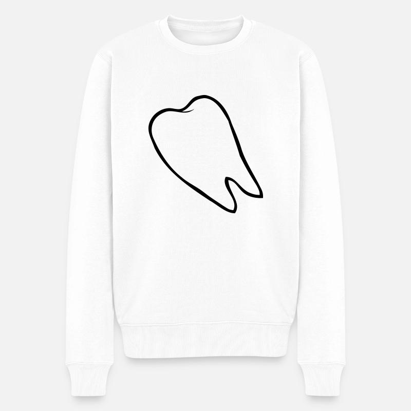Verlorener Backenzahn Comic - Männer Premium Bio Pullover - Weiß