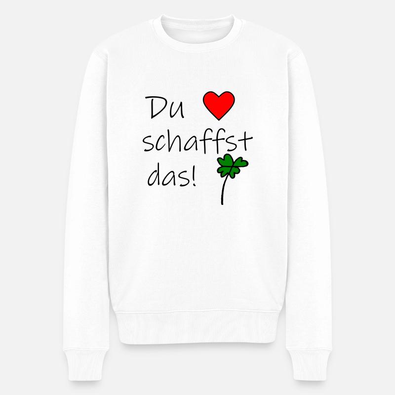 Du schaffst das - Männer Premium Bio Pullover - Weiß