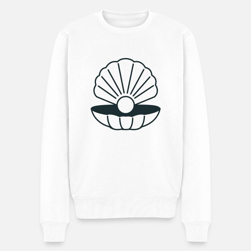 perle moite - Pull Premium bio Homme - blanc