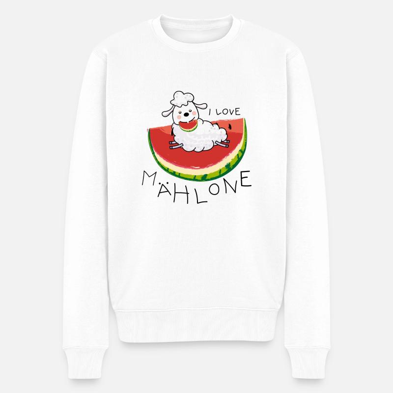 Moutons d’été et melon - Pull Premium bio Homme - blanc