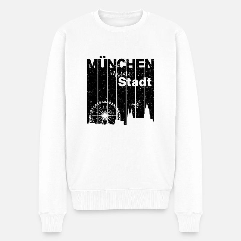 München - Meine Stadt - Männer Premium Bio Pullover - Weiß