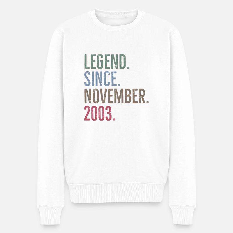 Legende seit November 2003 - Männer Premium Bio Pullover - Weiß