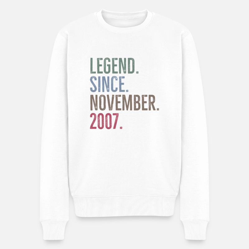 Legende seit November 2007 - Männer Premium Bio Pullover - Weiß