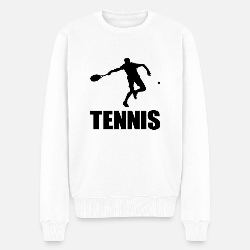 tennis player - Männer Premium Bio Pullover - Weiß