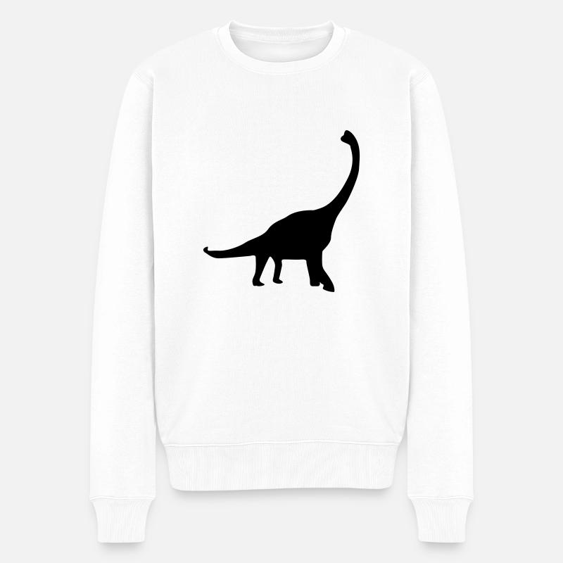 Dinosaurier - Männer Premium Bio Pullover - Weiß