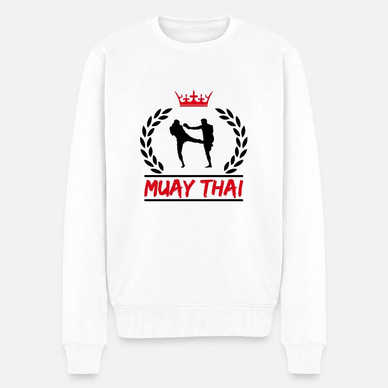 muay thai - Männer Premium Bio Pullover - Weiß