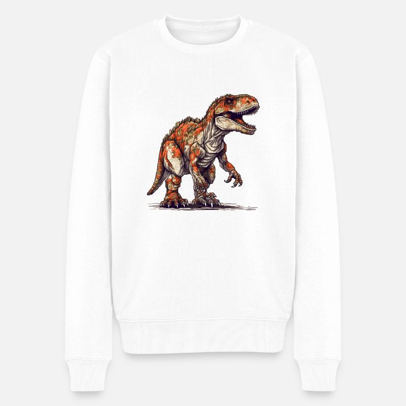 Dino Tyrannosaurus Rex als Videospielfigur - Männer Premium Bio Pullover - Weiß