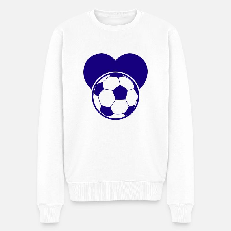 Fußball Soccer - Männer Premium Bio Pullover - Weiß