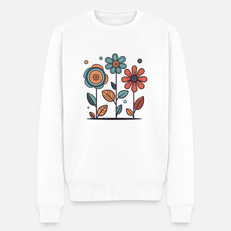 Les fleurs - Pull Premium bio Homme - blanc