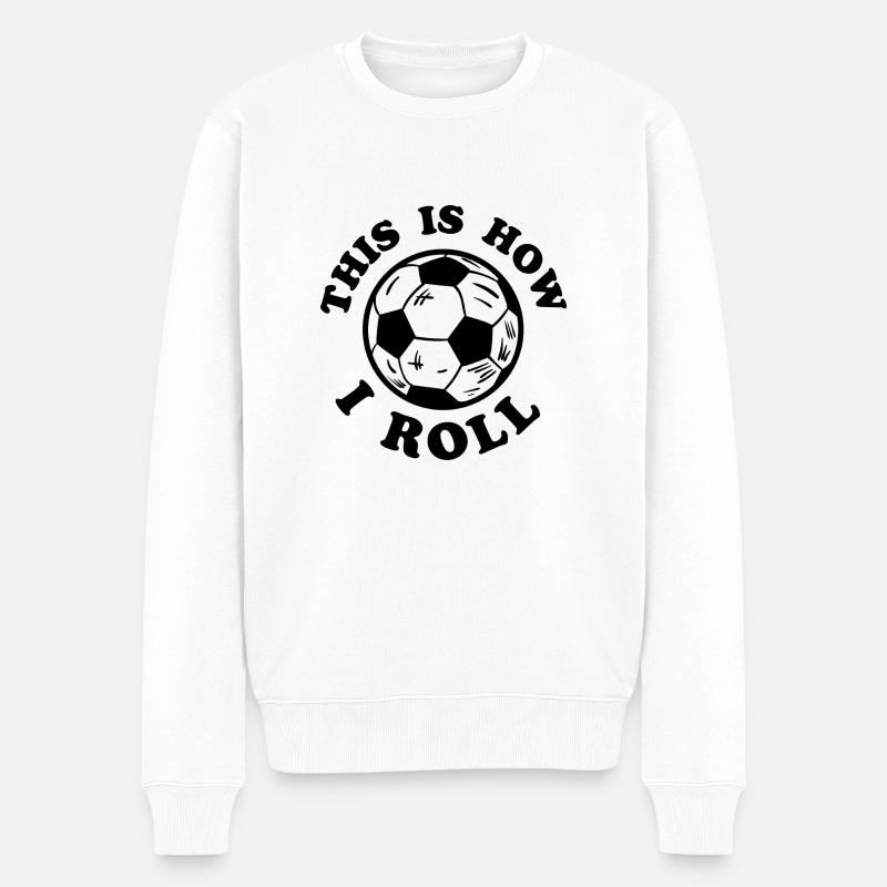 Fußball Soccer - Männer Premium Bio Pullover - Weiß