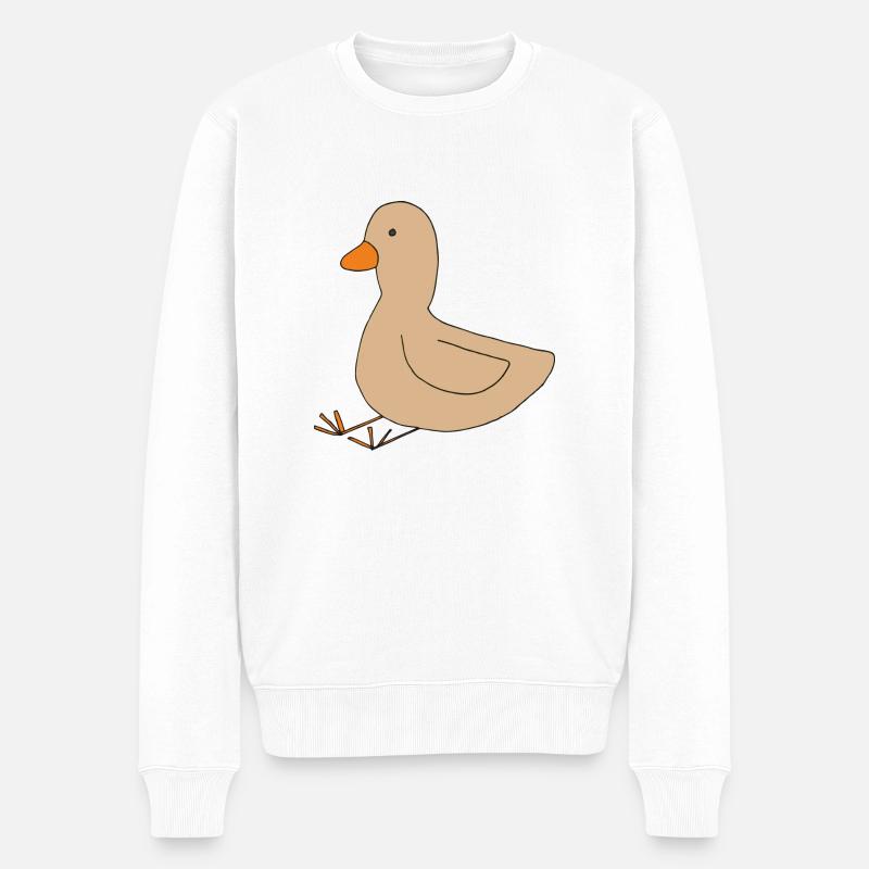 Beige canard - Pull Premium bio Homme - blanc