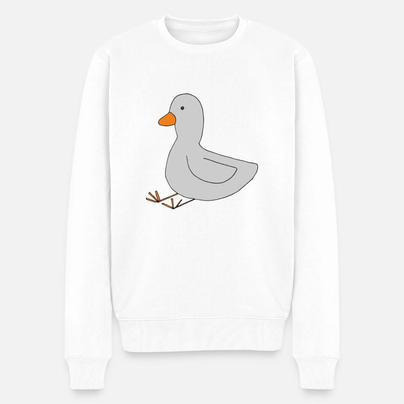 Gris canard - Pull Premium bio Homme - blanc
